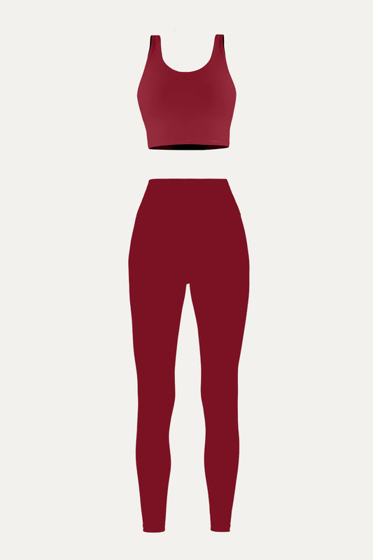 Taylor Cropped Tank & Hana Legging - Winery