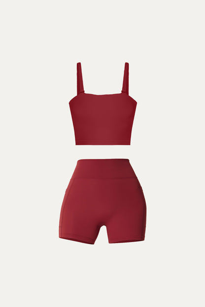 Selena Bandeau Top & Mariah Pocket Short - Winery