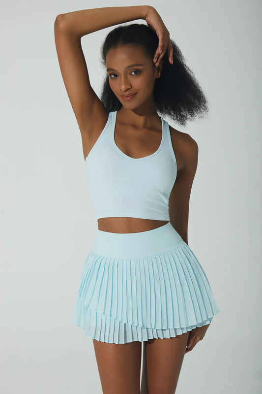 Christina Pleated Skirt - Sky - Olaben - Womens Skirt