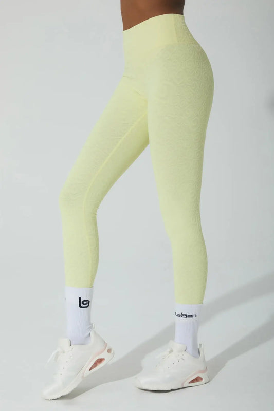 Déese Fleur 3D Leggings - Yellow Pearl - Olaben