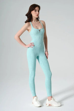 Classic Risha 3D Jumpsuit - Aqua Green - Olaben