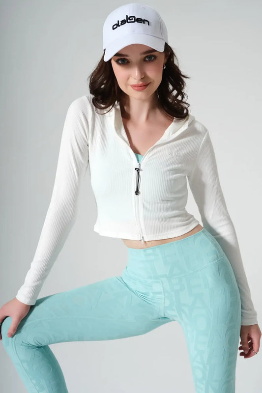 Lorraine Ribbed Jacket - White - Olaben