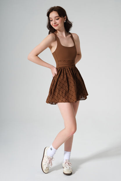 Salana Monogram Dress - Gingerbread