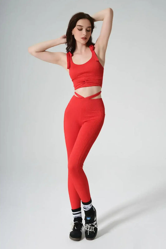 Esther Bra & Selah High Waist Leggings - Savvy Red - Olaben