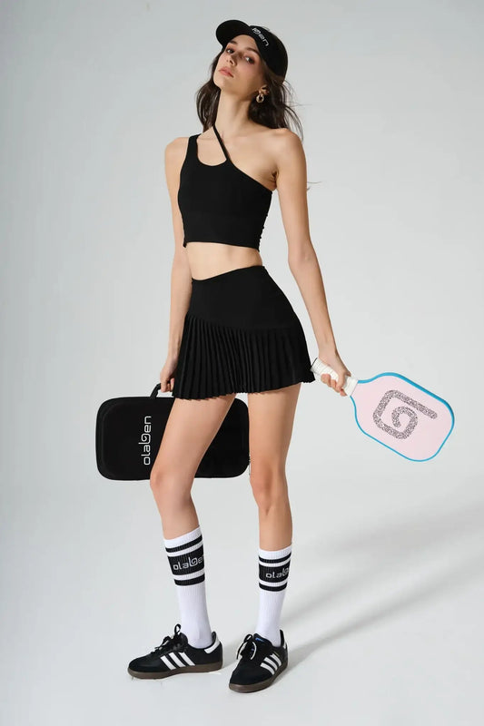 Dahlia Pleated Skirt - Black - Olaben