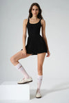 Active Open Back Pleated Dress - Black - Olaben - Womens Dress