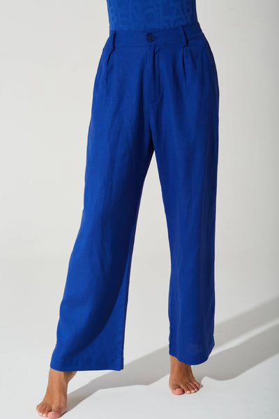 Belle Linen Pant - Royal Blue