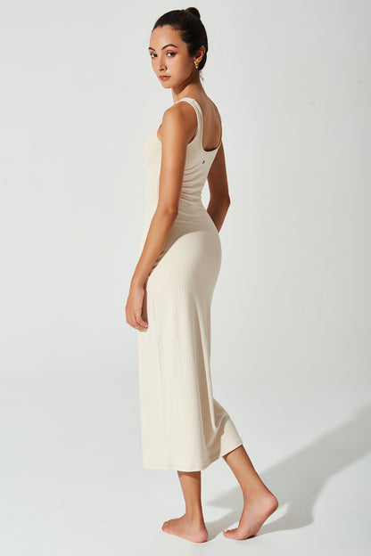 Mina Ribbed Dress - Cream