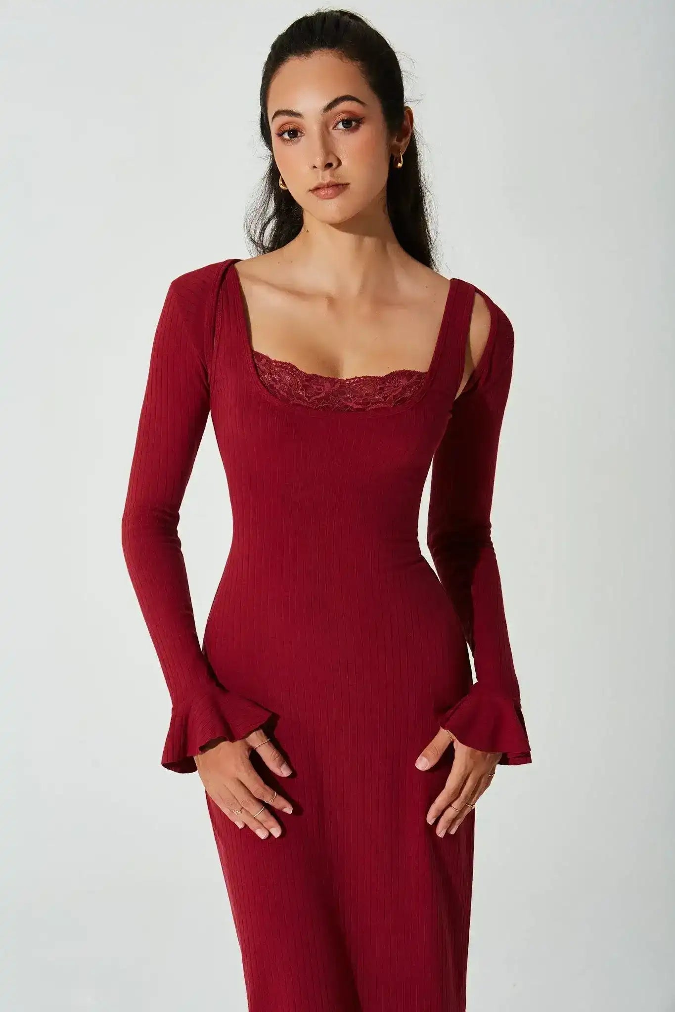raspberry long sleeve dress Long Sleeve Formal Beaded Dress Mother of the Bride Mac Duggal 10063