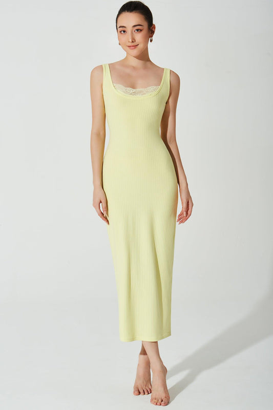 Mina Ribbed Dress - Lemon - Olaben - Womens Dress