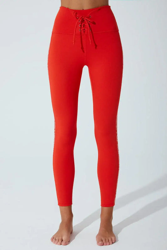 7/8 High Waist Double Knot Legging - Venetian Red - Olaben