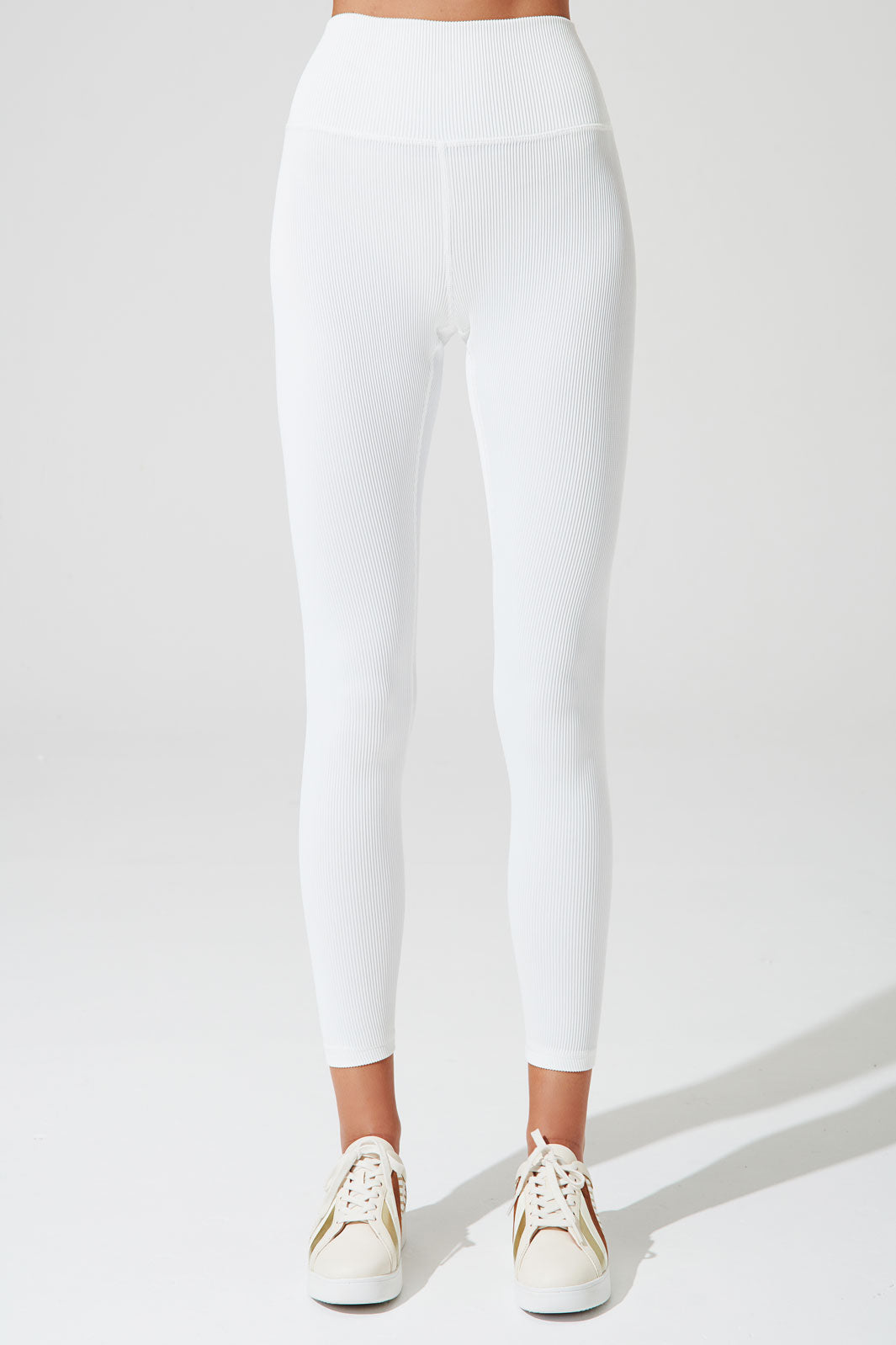 White high-waist ribbed leggings for women, stylish and comfortable - OW-0127-WLG-WT_1.jpg