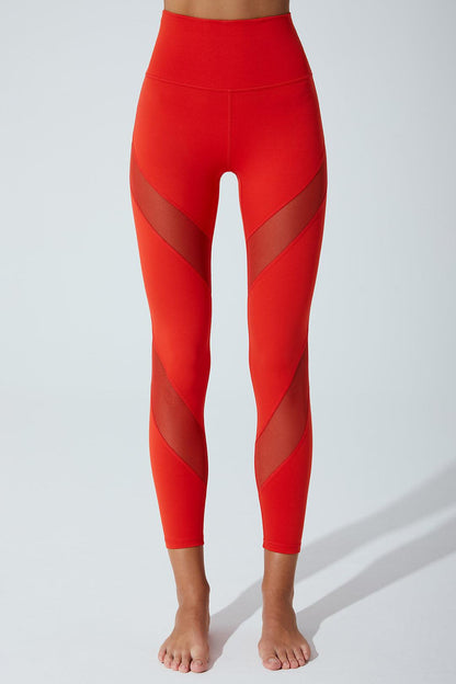 Red Luziana Bmesh Legging for Women - Stylish and Comfortable Fitness Leggings.