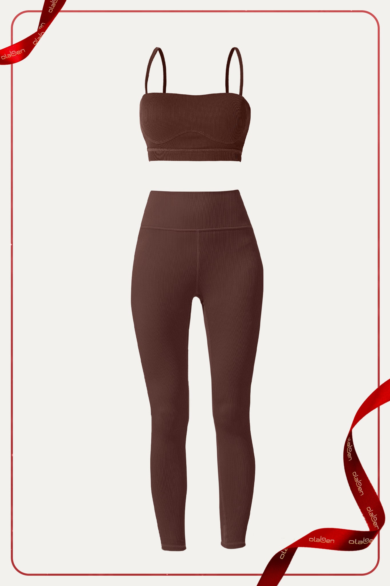 Sierra Square Neck Top & Querida High Waist R Legging - Maroon Choco