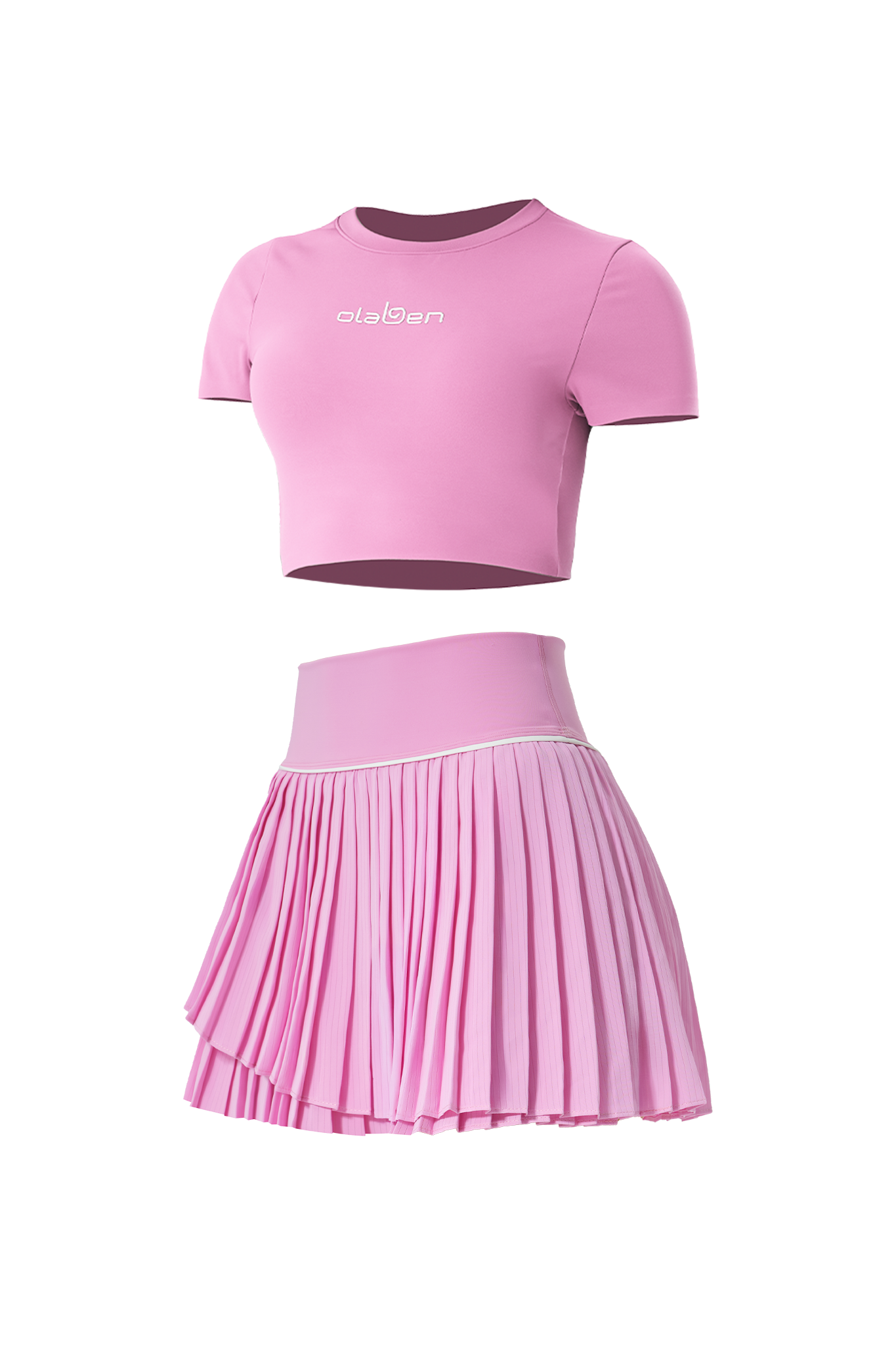 All Day Short Sleeve Crop & Pleated A Line Skirt - Blossom