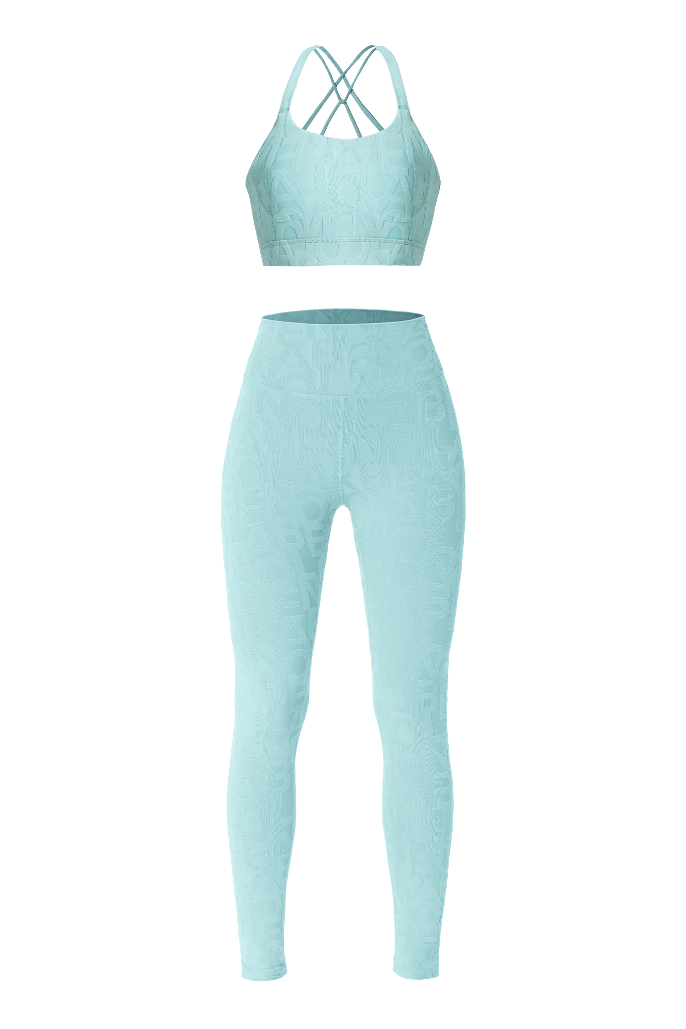 Classic Riley 3D Bra & Classic Déese Fleur Legging 3D - Aqua Green