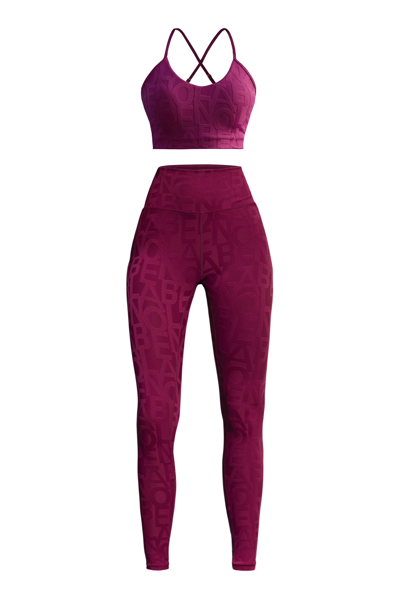 Classic Lumière Bra 3D & Classic Déese Fleur Legging 3D - Plum