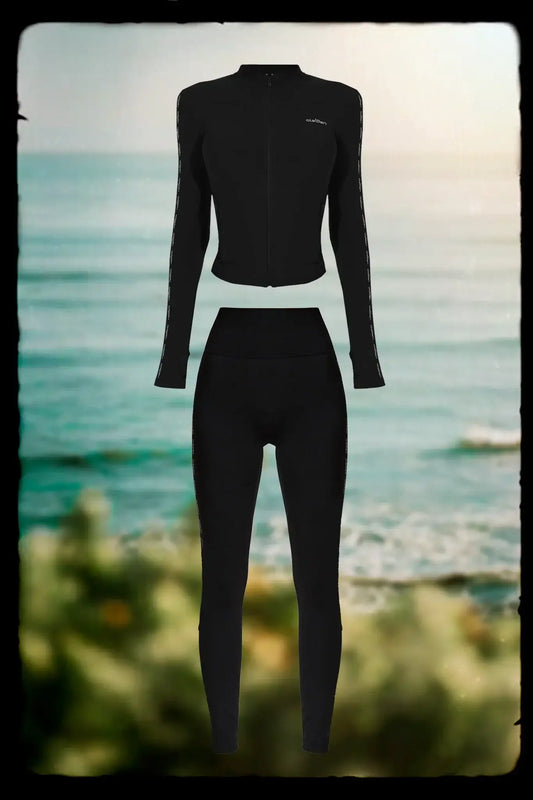 Emelie Define Jacket & Rosette Leggings - Black - Olaben