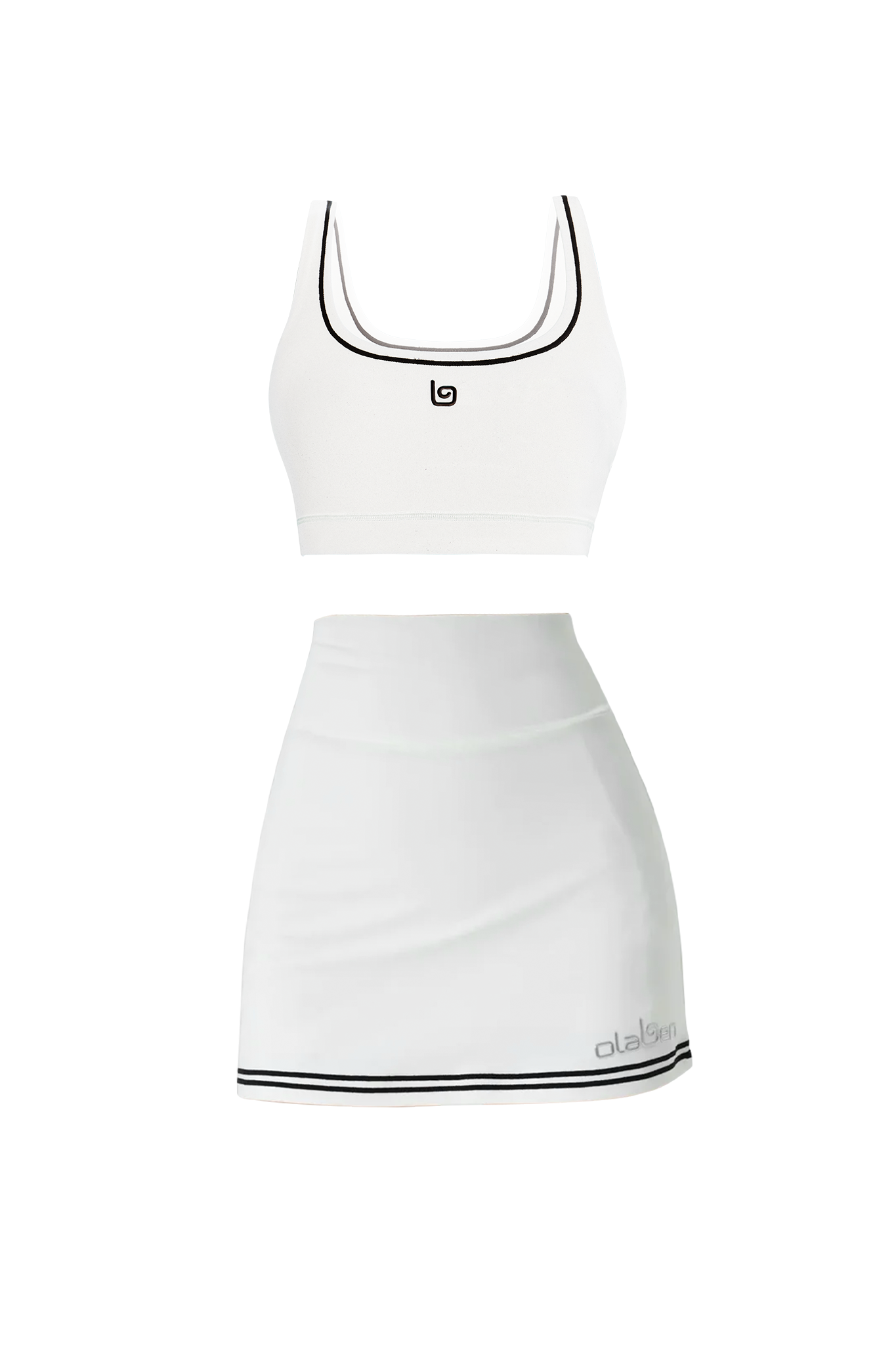 Electric Bra & Electric A line Skirt - White
