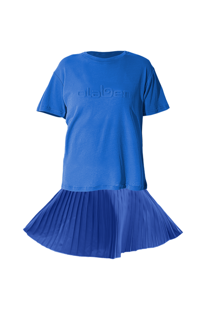 Embossed Logo T Shirt & Revy Tennis Skirt - Blue