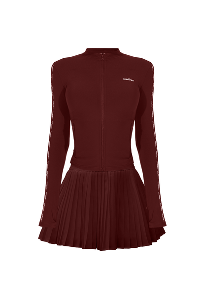 Emelie Define Jacket & Birgit Pleated Skirt - Dark Fire