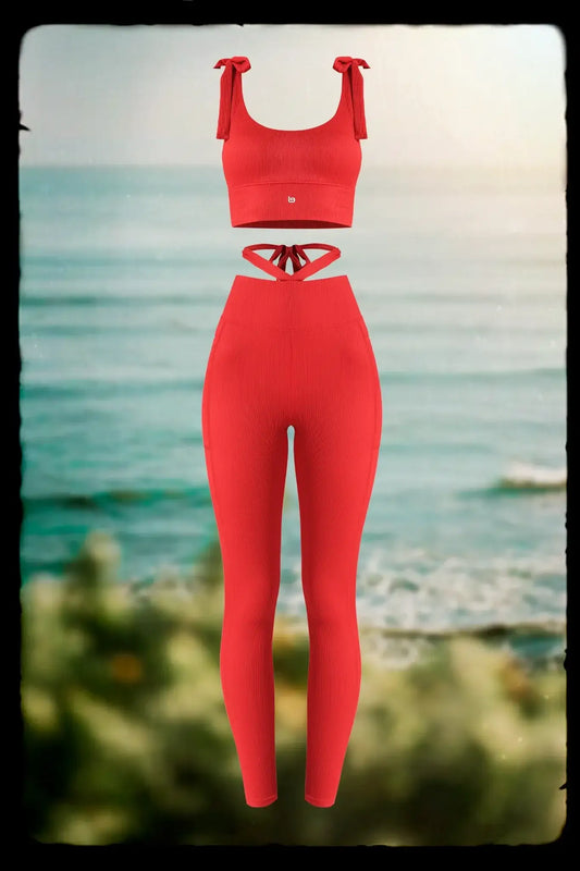 Esther Bra & Selah High Waist Leggings - Savvy Red - Olaben