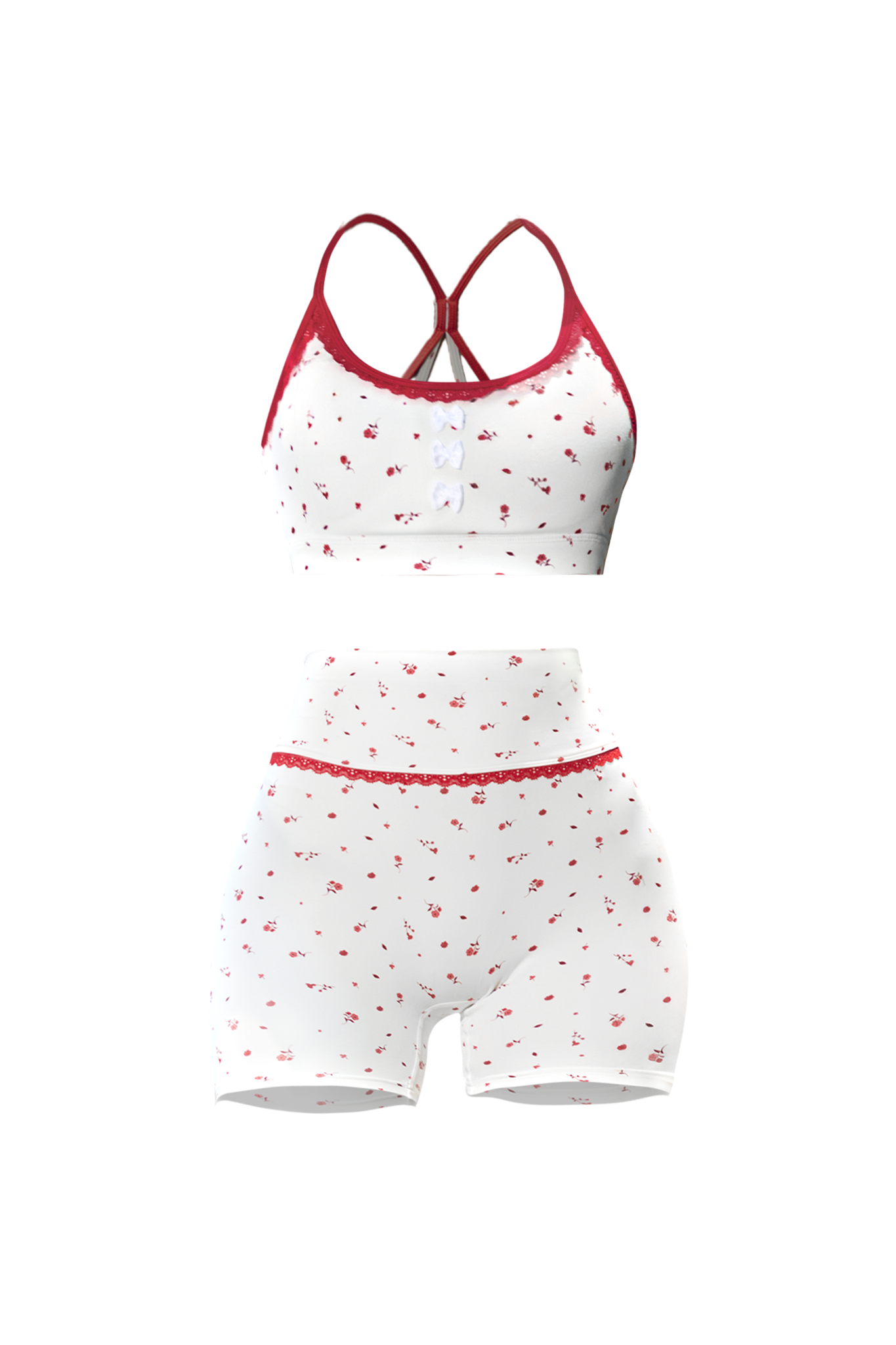 Everyday Sweet Bra & Everyday Sweet Shorts - White Cherry