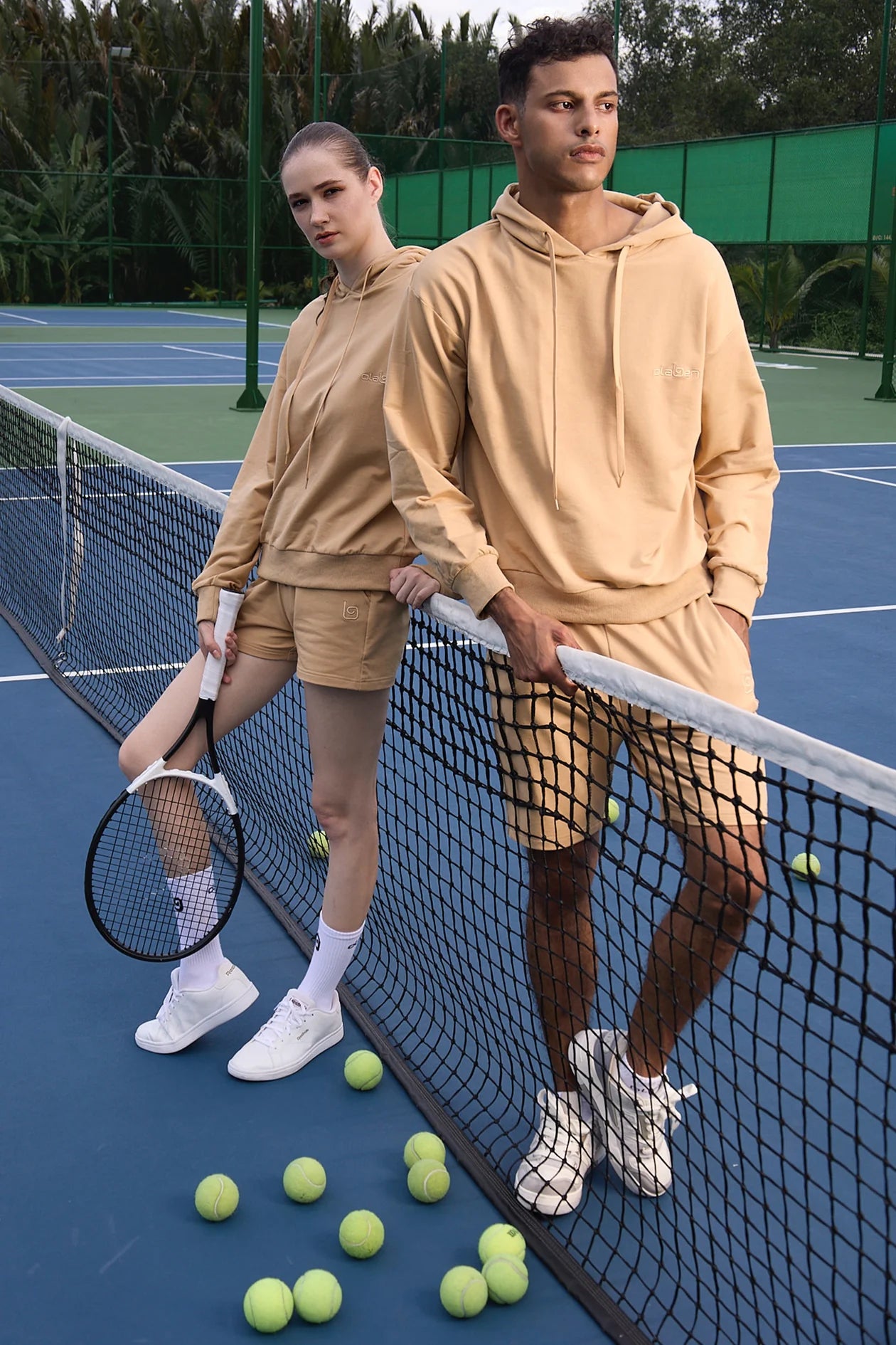 Olaben Athletic Unisex Hoodie & Hanes Sweat Shorts - Cappuccino