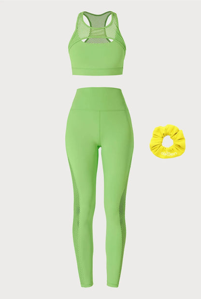 K'halessi Mesh Bra x K'Halessi Mesh Legging - Floures Green
