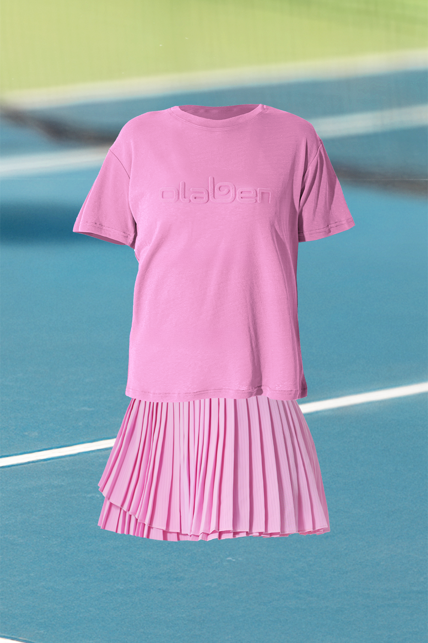Limited Olaben Racquet Club Tee & Pleated A Line Skirt - Pink