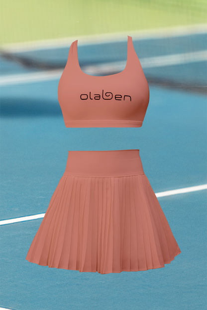 Lorelei Bra & Birgit Pleated Skirt - Ash Rose