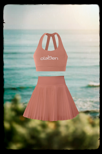Lorelei Bra & Birgit Pleated Skirt - Ash Rose