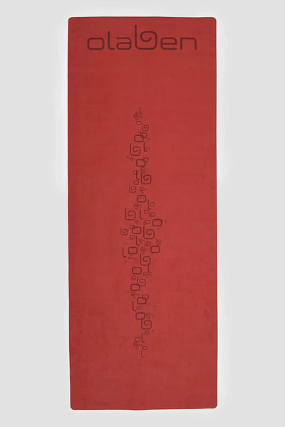 Suede Foldable Travel Yoga Mat - Red