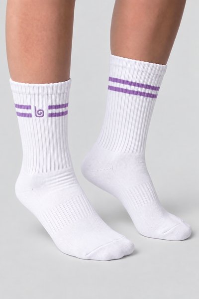 Striped Quarter Socks - Iris