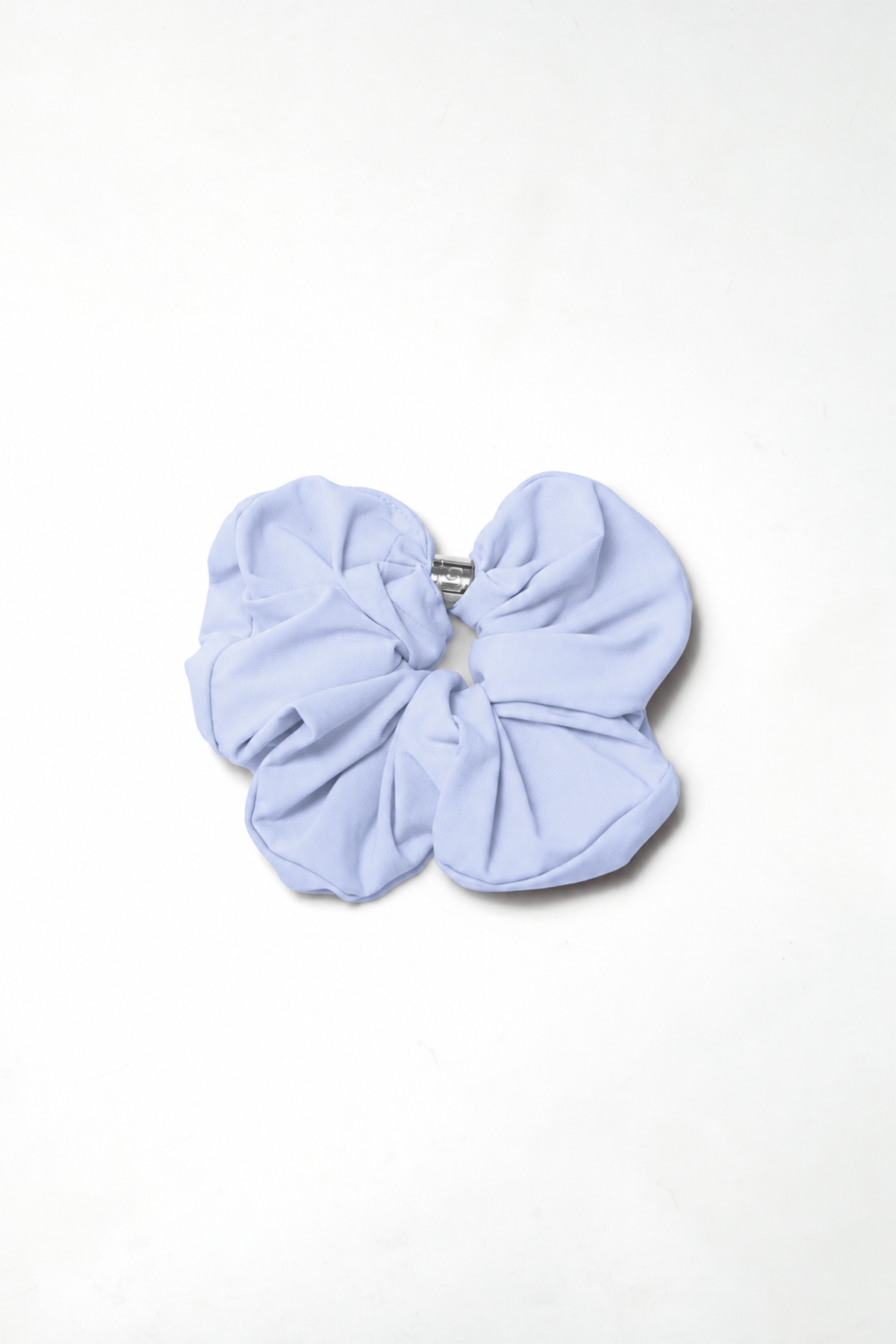 Oversized Silver Bead Scrunchie - Mist