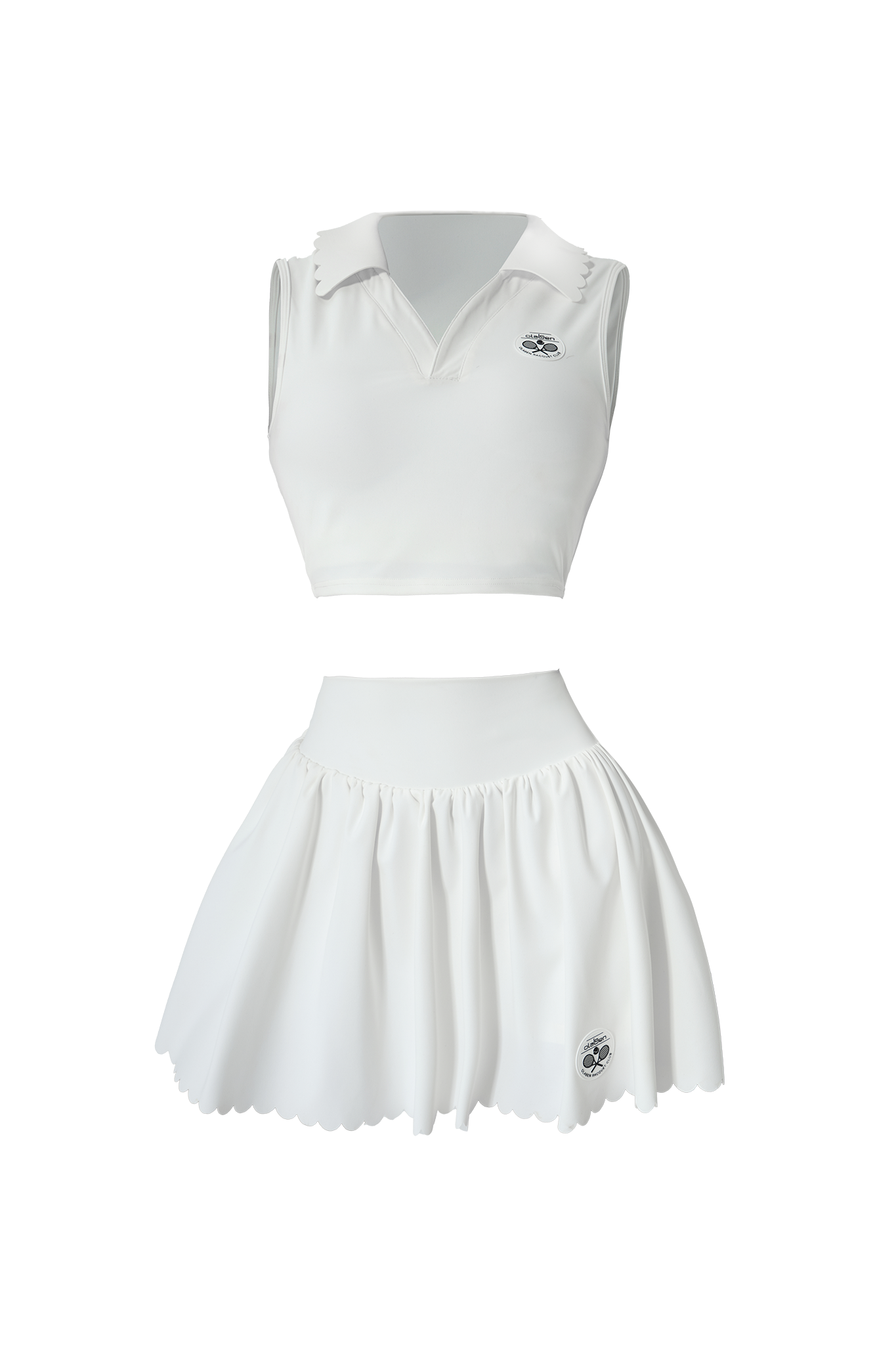 Prestige Cropped Polo & Prestige Tennis Skirt - White