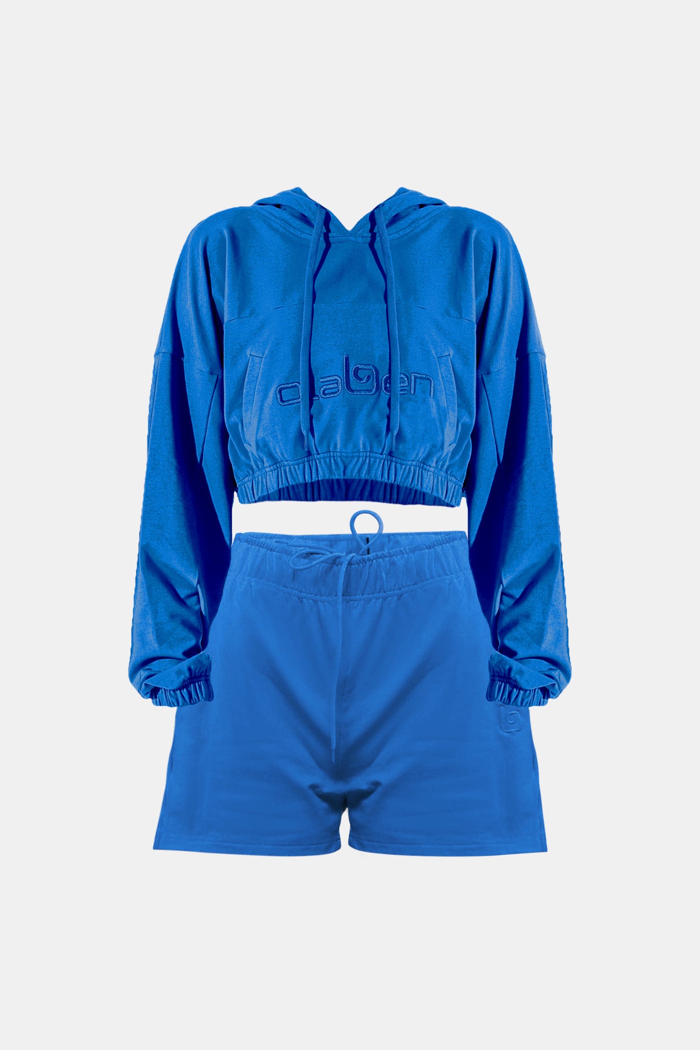 Women's Hoodie Croptop & Edith Sweat Short - Atlantis