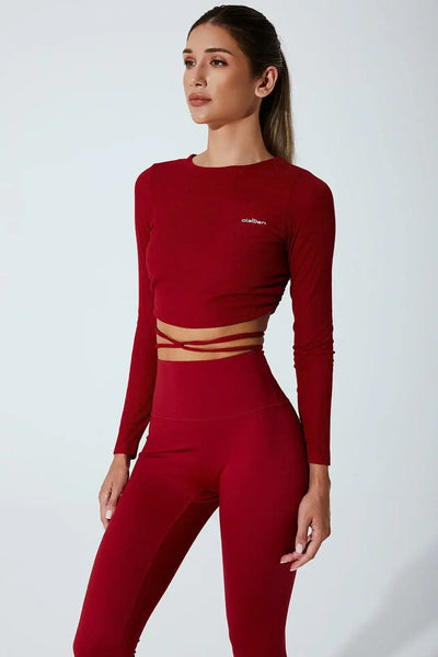 Archangel Long Sleeve Top - Red Burgundy