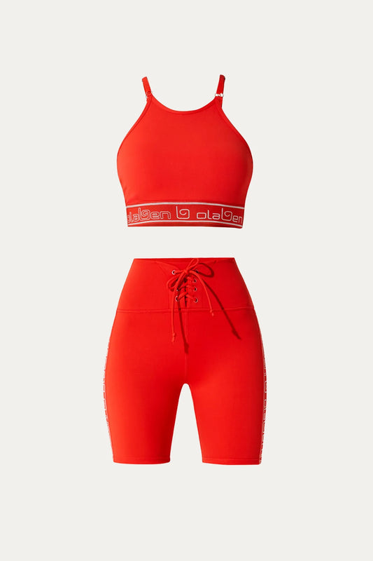 Koxi Tennis Top & Kiera Biker Short - Venetian Red