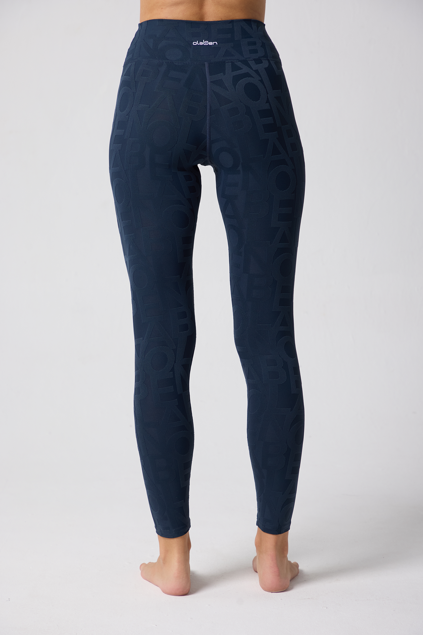 Olaben Deese Fleur 3D legging in deep navy, embossed sculpting fabric