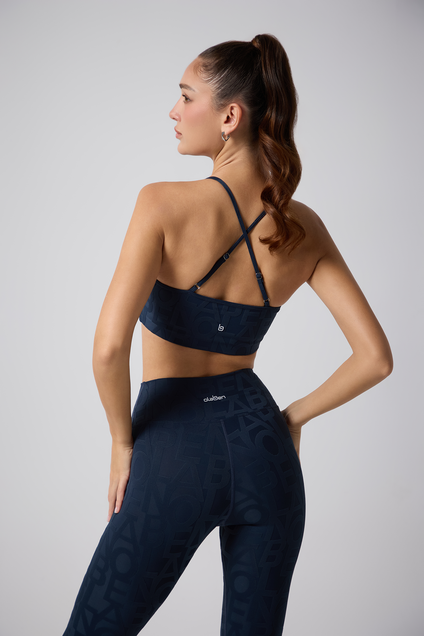 Olaben Lumiere 3D bra in deep navy, embossed sculpting fabric