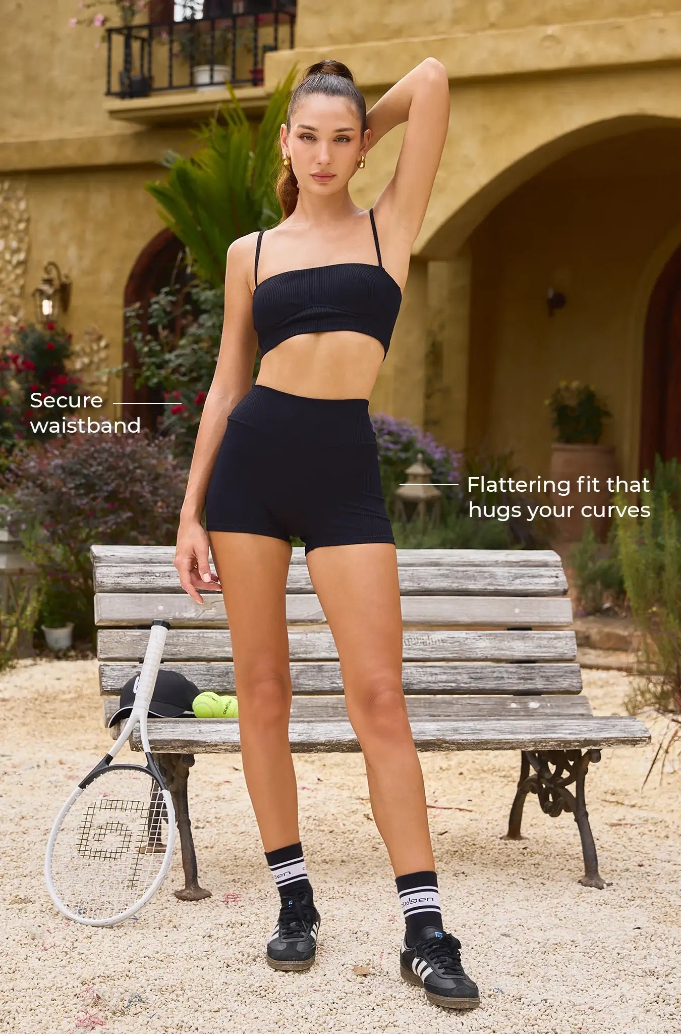 Core High Waist Ribbed Shorts - Black