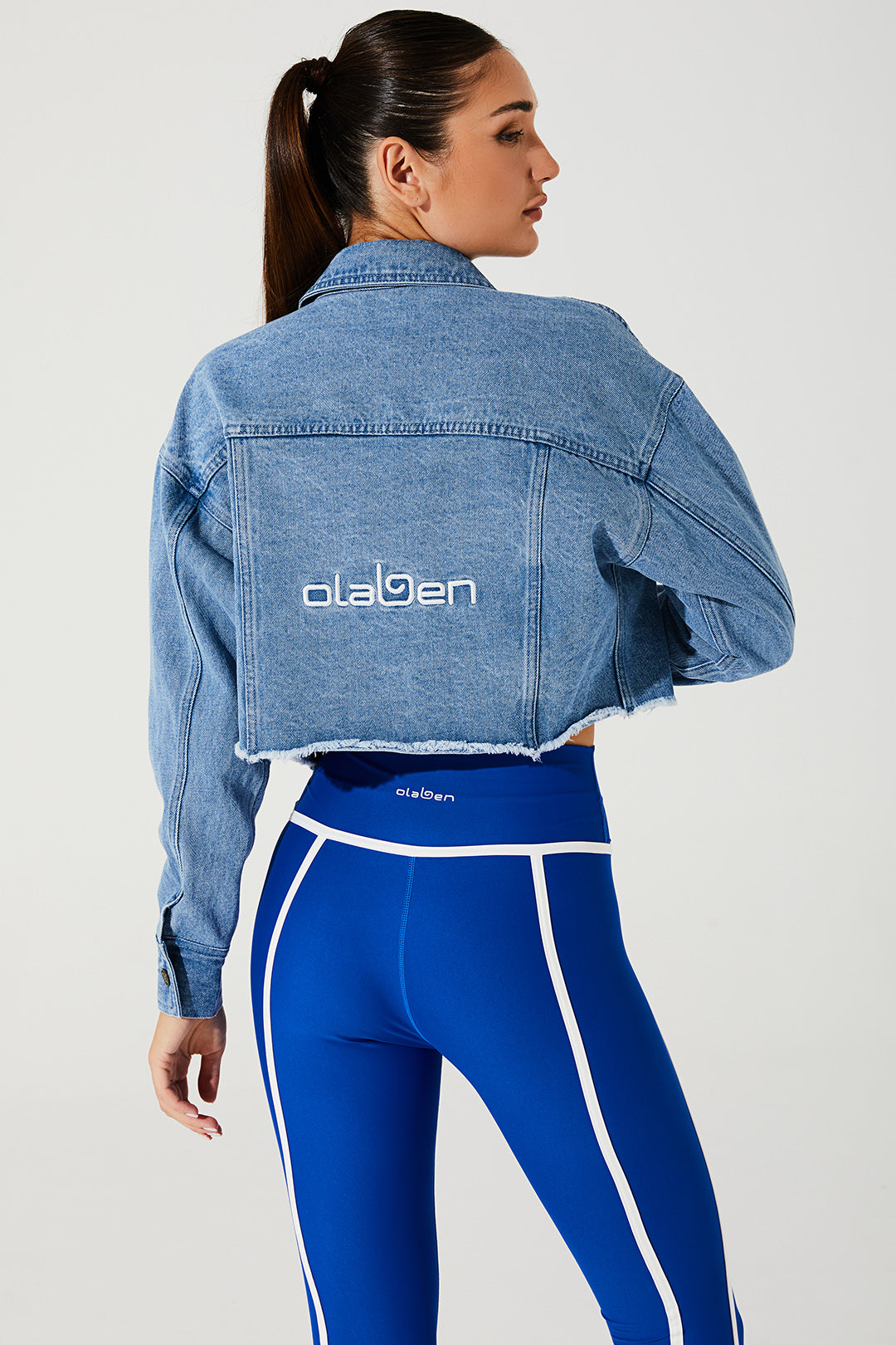 Stylish blue denim jacket for women by Modedamour - OW-0035-WJK-BL - Image 3.