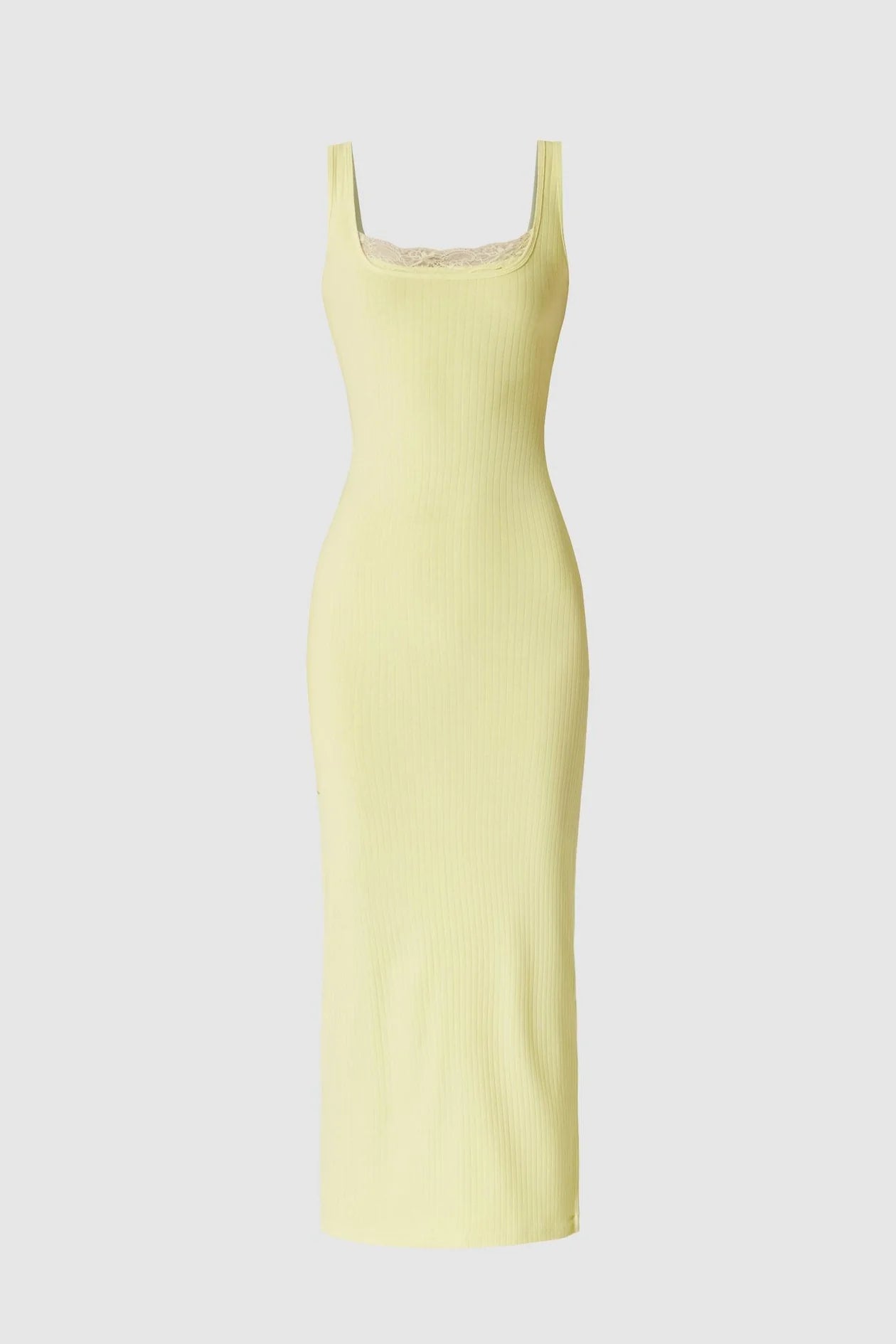 Mina Ribbed Dress & Classic Bolero Crop - Lemon