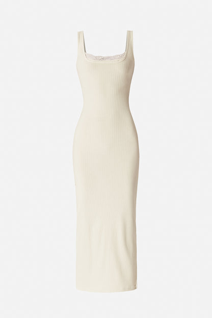 Mina Ribbed Dress - Cream