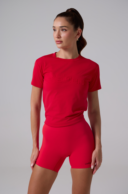 Embossed Logo T Shirt - Red