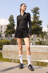 Emelie Define Jacket & Dahlia Pleated Skirt - Black - Olaben