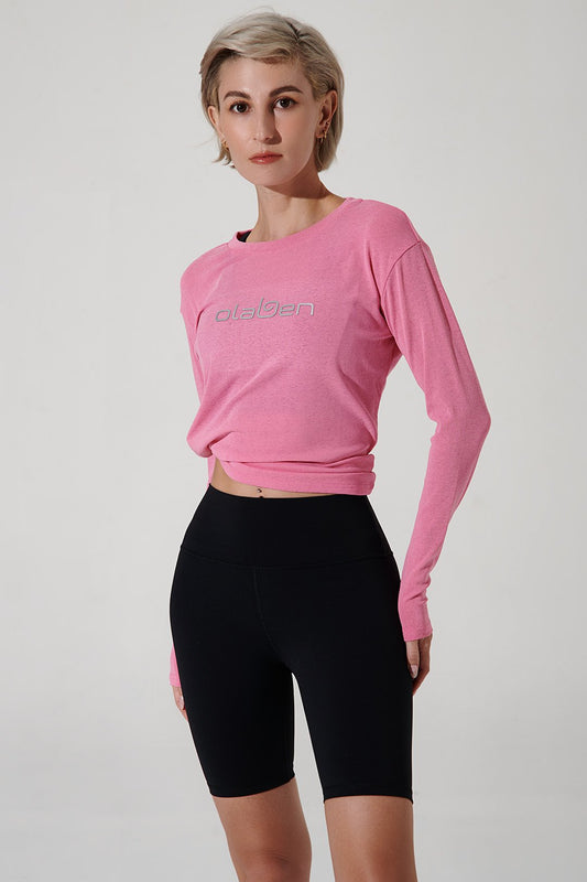 Emmy long sleeves top for women, featuring a pink long sleeve design - OW-0101-WLS-PK_4.