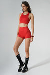 Sabrina Bra & Esmeray High Waist Ribbed Short - Savvy Red - Olaben