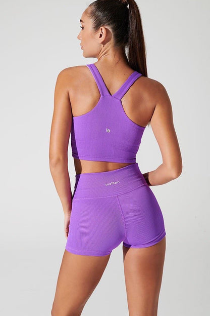 Fever Ribbed Shorts - Deep Lilac